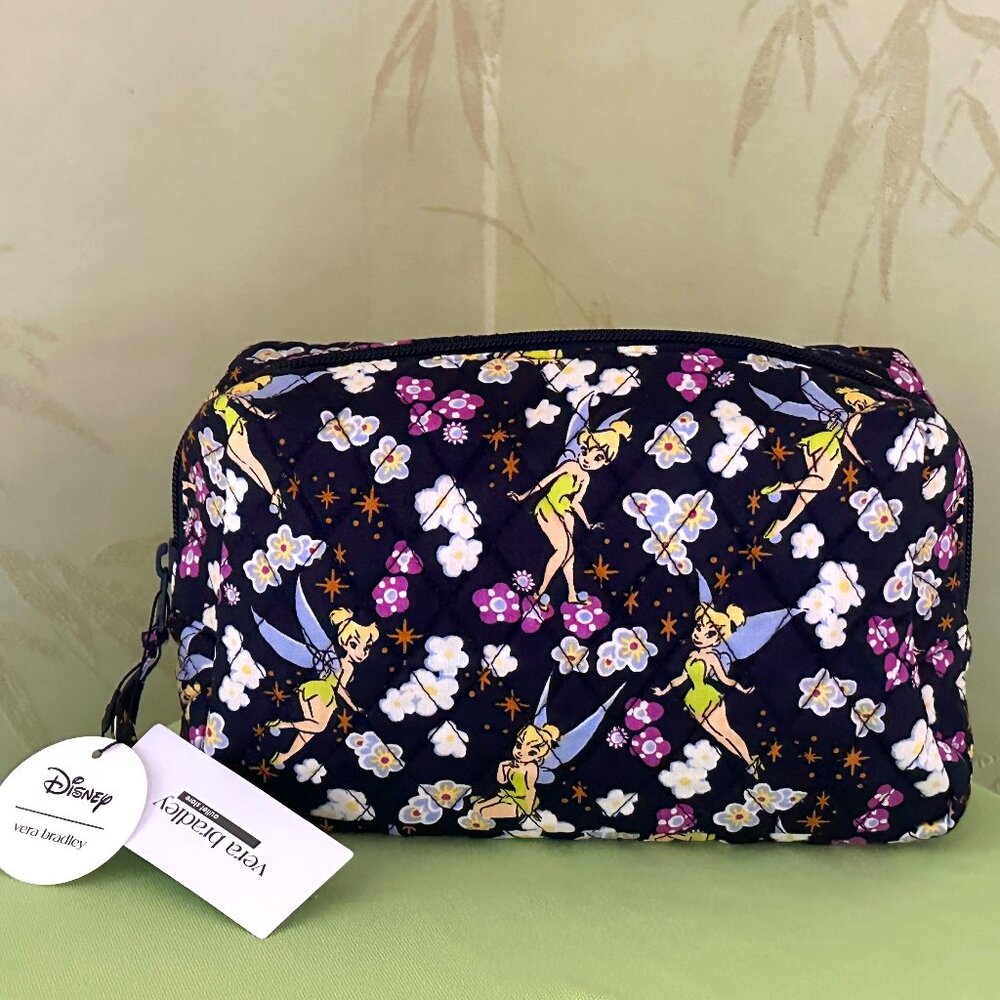 VERA BRADLEY DISNEY TINKER BELL COSMETIC CASE (MEDIUM):NWT TINKER BELL